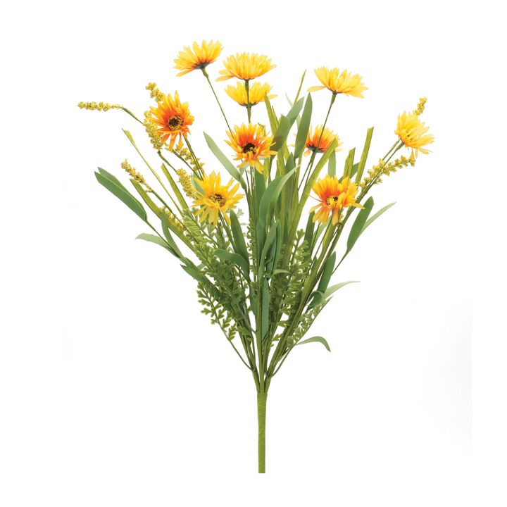 Mixed Daisy Artificial Flower Bush for Bright Home Décor and Floral Arrangements (Set of 6)