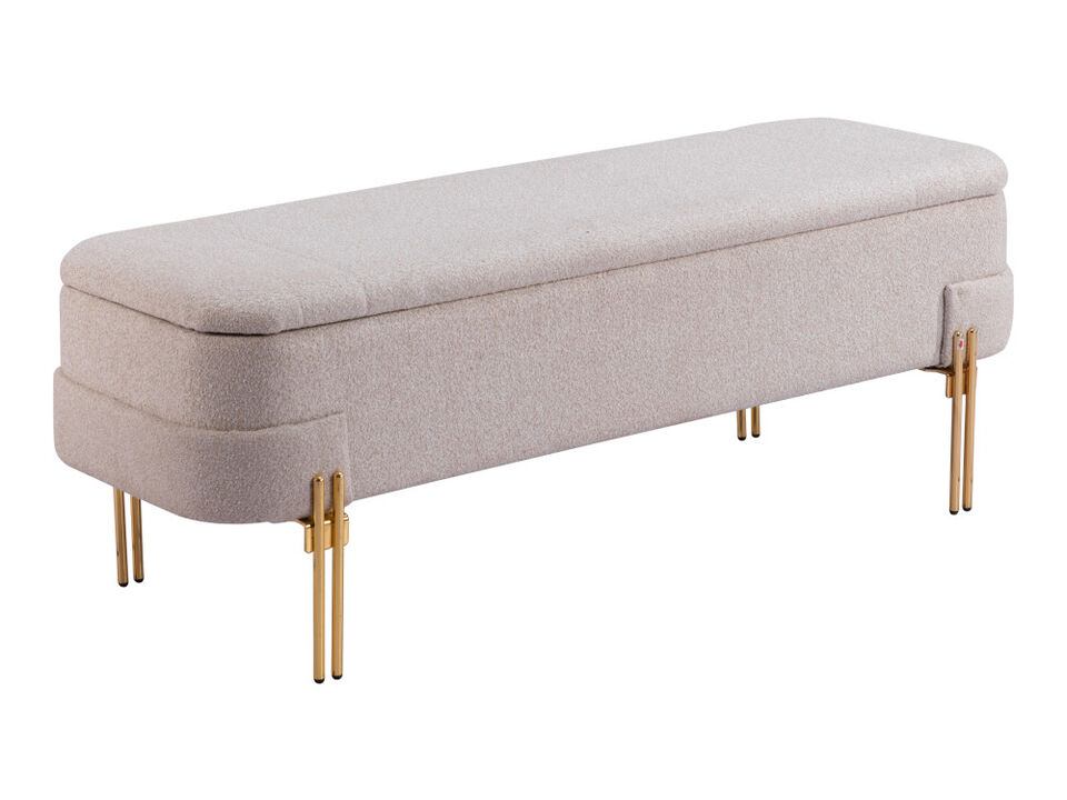 Lebreton Storage Bench Oatmeal Beige