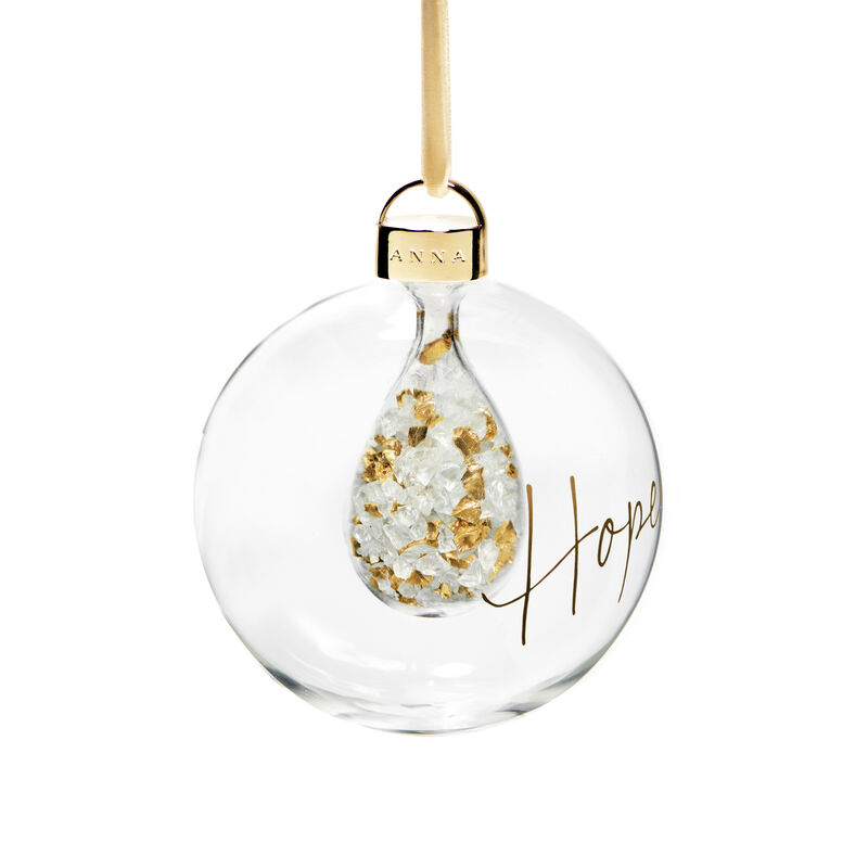Holiday Hope Ornament, Crystal & Gold