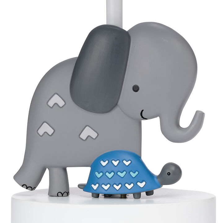 Bedtime Originals Jungle Fun Gray Elephant/Turtle Nursery Lamp with Shade & Bulb
