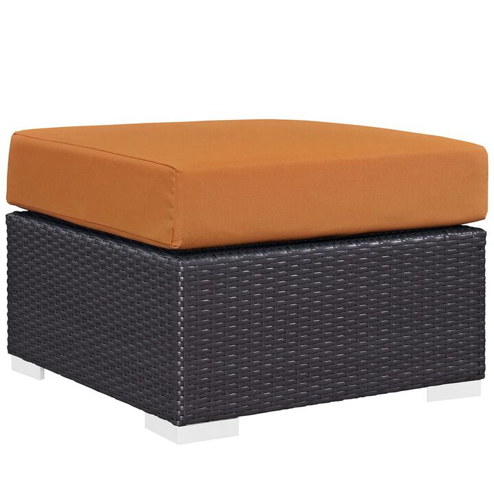 Modway Convene Outdoor Patio Fabric Square Ottoman