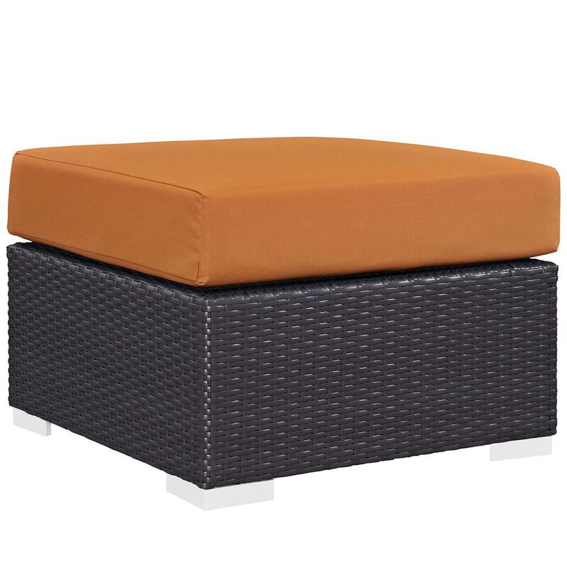 Modway Convene Outdoor Patio Fabric Square Ottoman