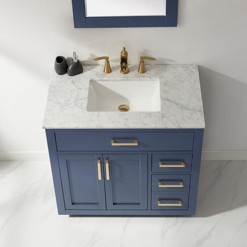 Altair 36 Single Bathroom Vanity Set in Royal Blue with Mirror