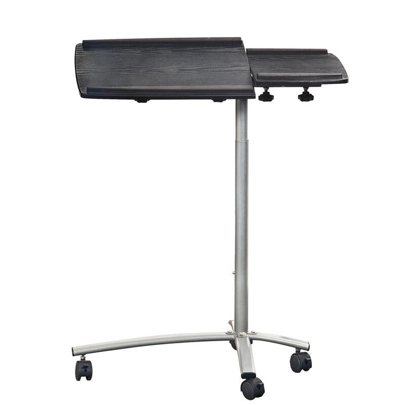 Hivvago Adjustable Laptop Computer Cart Desk Stand in Graphite Wood Grain