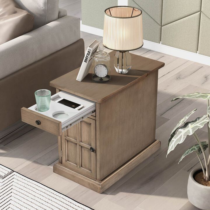 Merax Classic Multifunctional End Table with USB Ports