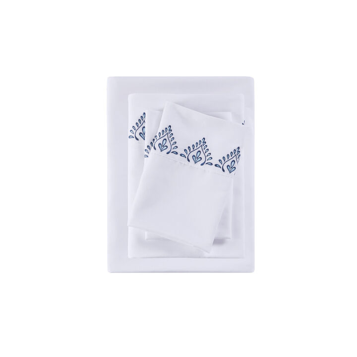 Gracie Mills Luca 4-Peice Embroidered Soft Brushed Microfiber Sheet Set