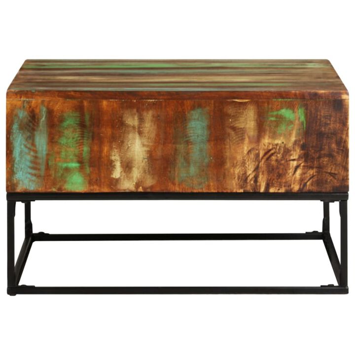 vidaXL Coffee Table 26.8"x26.8"x16.1" Solid Reclaimed Wood