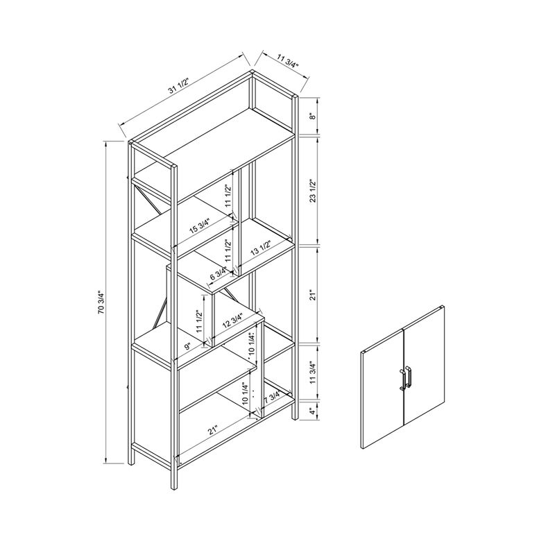 Bookcase White Black