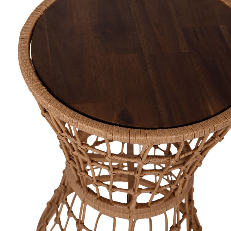 Rope Rattan Patio Table