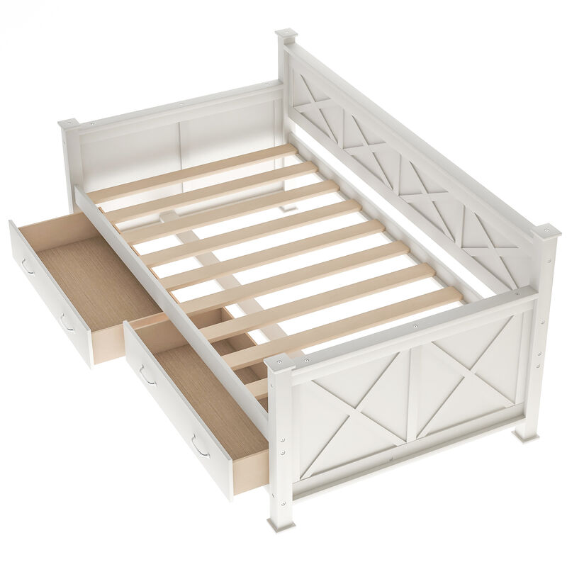 Merax Wooden Modern and Rustic Casual Style Daybed Bed