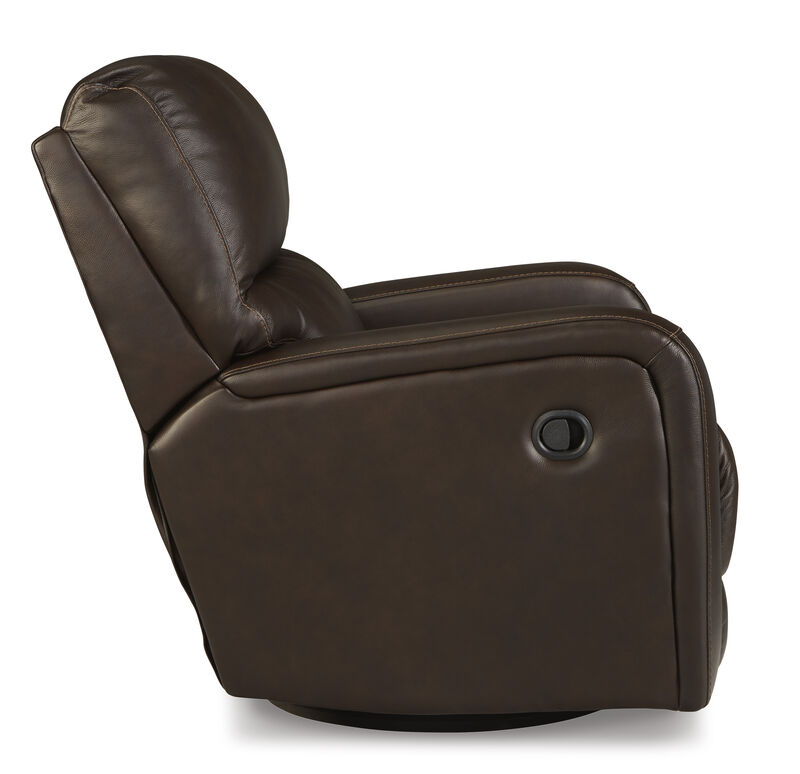 Emberla Manual Swivel Glider Leather Recliner