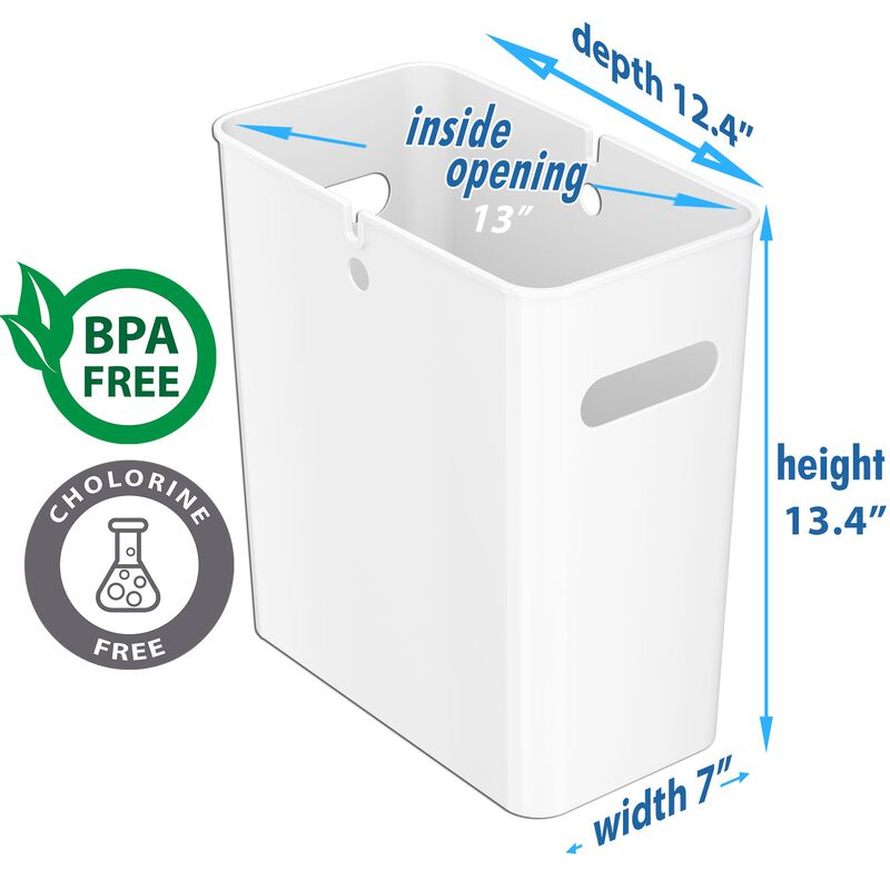 iTouchless 4.2 Gallon / 16 Liter SlimGiant Ivory White Wastebasket (2-Pack)