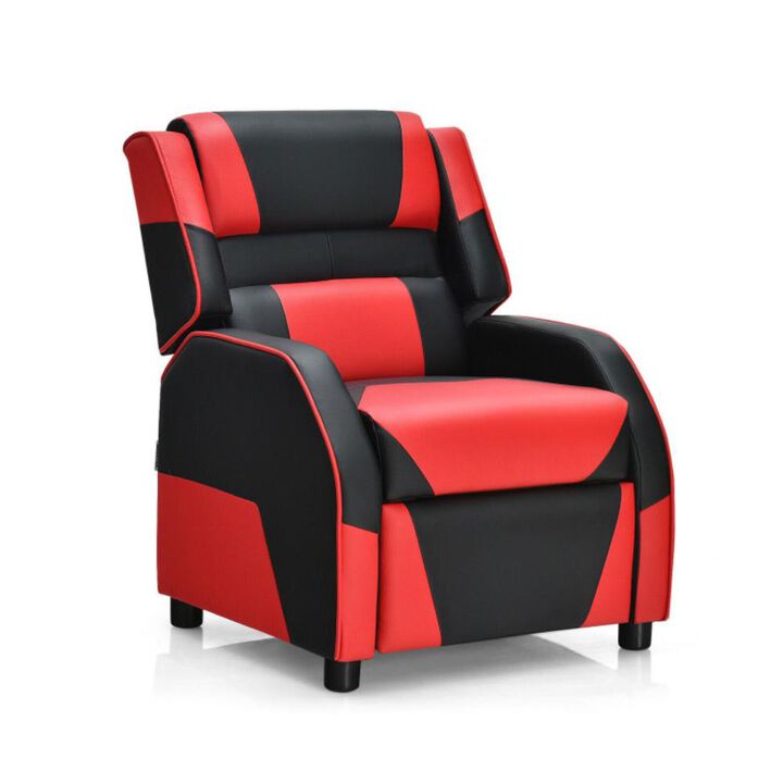 Hivvago Kids Youth PU Leather Gaming Sofa Recliner with Headrest and Footrest