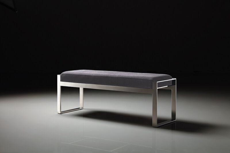 Pasargad Home Luxe Velvet Upholstered Bench, Grey
