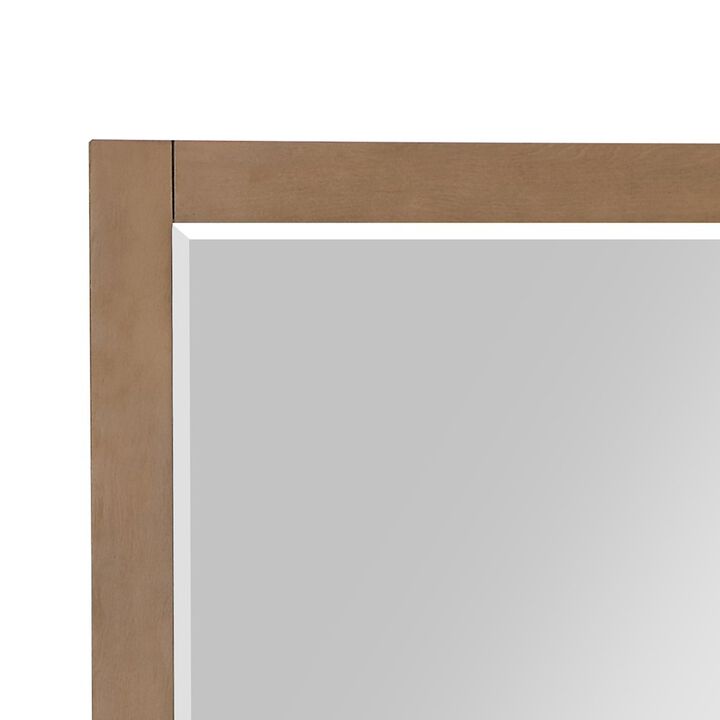Altair 48 Rectangular Bathroom Wood Framed Wall Mirror in Brown Pine