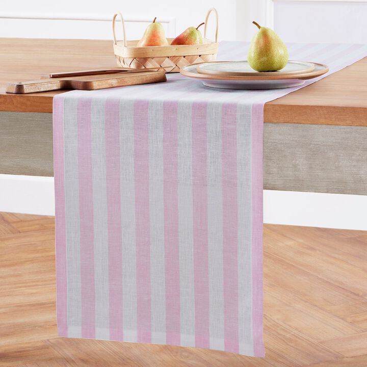Solino Home 100% Pure Linen Table Runner 14 x 48 Inch | Sorrento Stripe