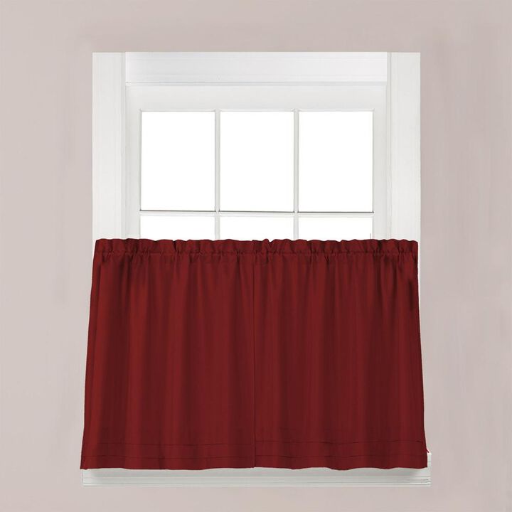 Saturday Knight Ltd Holden Stylish Soft & Clean Look 2-Piece Window Tier With 1.5" Rod Pocket - 57x30" Sage