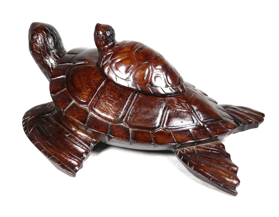 Teak/ Mahogany           Turtle  Statue