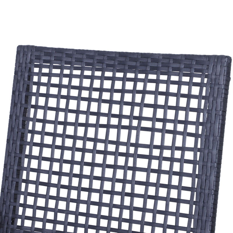 3pc Rattan Wicker Bistro Set Bar Table High Stool Garden Patio Furniture
