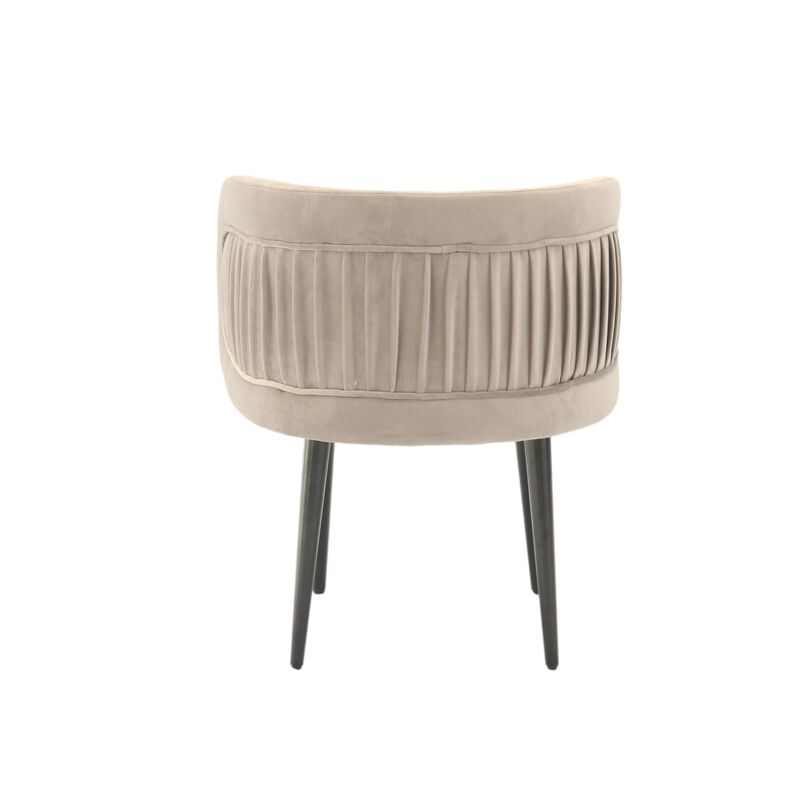 Lala 24 Inch Accent Chair, Modern Cushioned Seat, Curved, Velvet Gray - Benzara