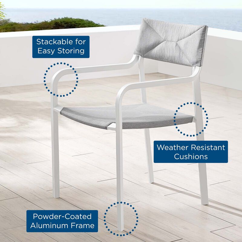 Raleigh Stackable Outdoor Patio Aluminum Dining Armchair-Benzara