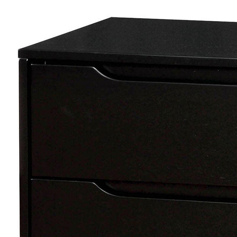 Lennart Mid Century Modern Nightstand, Black-Benzara