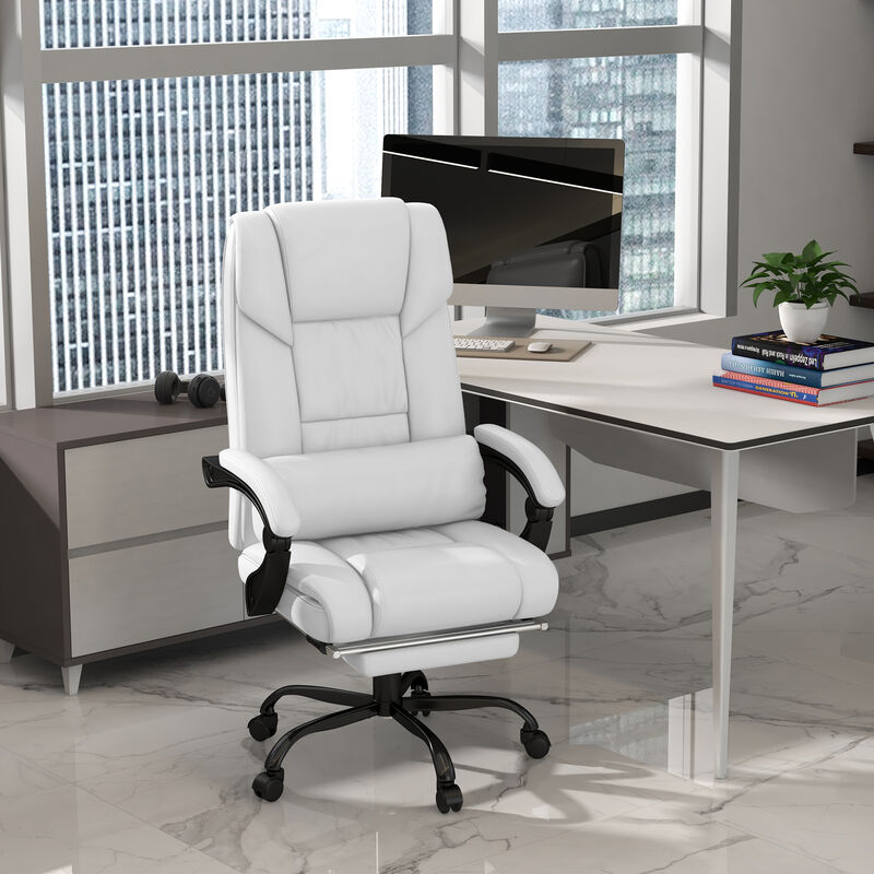 Massaging Office Chair w/ Reclining Function 5 Wheels and High Back Support