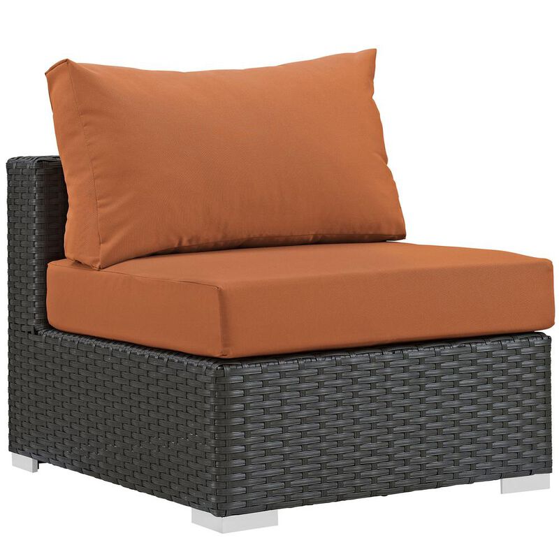 Sojourn 7 Piece Outdoor Patio Sunbrella Sectional Set - Canvas Tuscan