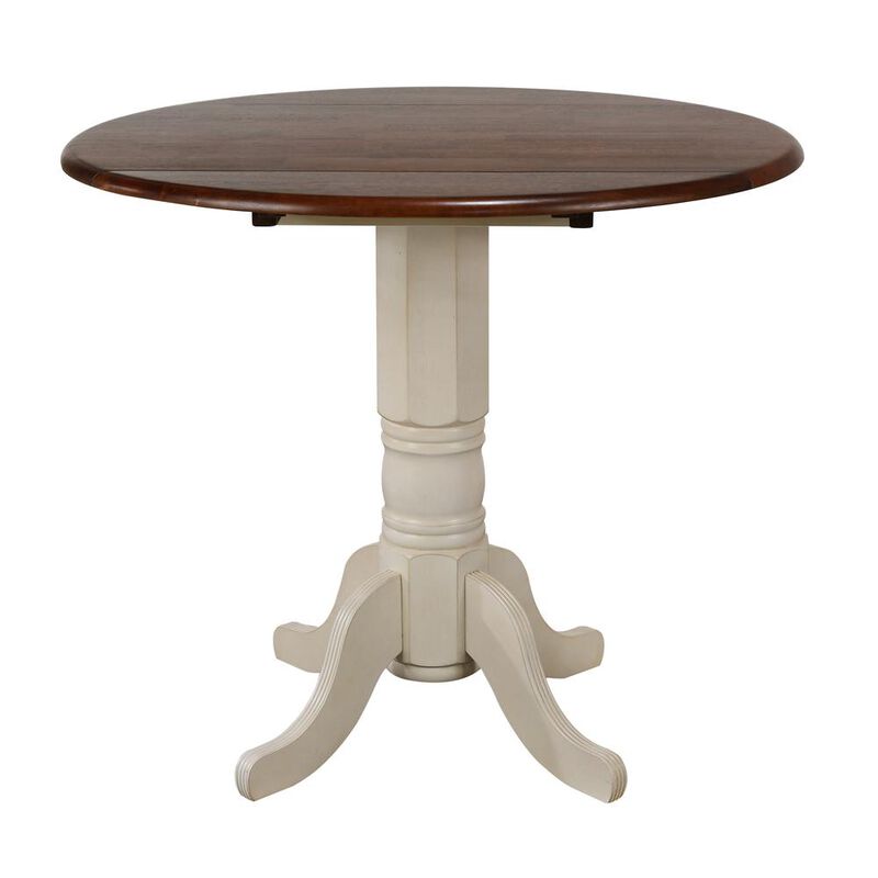 Sunset Trading Andrews 42 Round Extendable Drop Leaf Pub Table