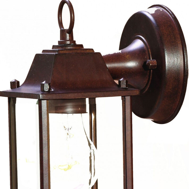 Hivvago Dark Brown Hanging Glass Lantern Wall Light