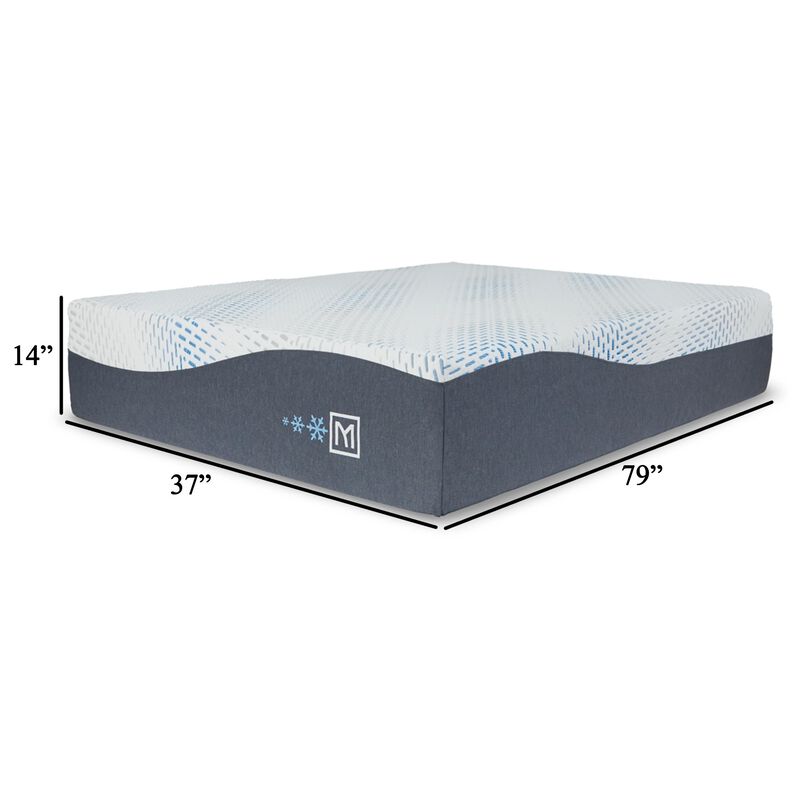 Miy Twin XL Mattress, Cool Gel Memory Foam, 14 Inch, Adjustable Base - Benzara
