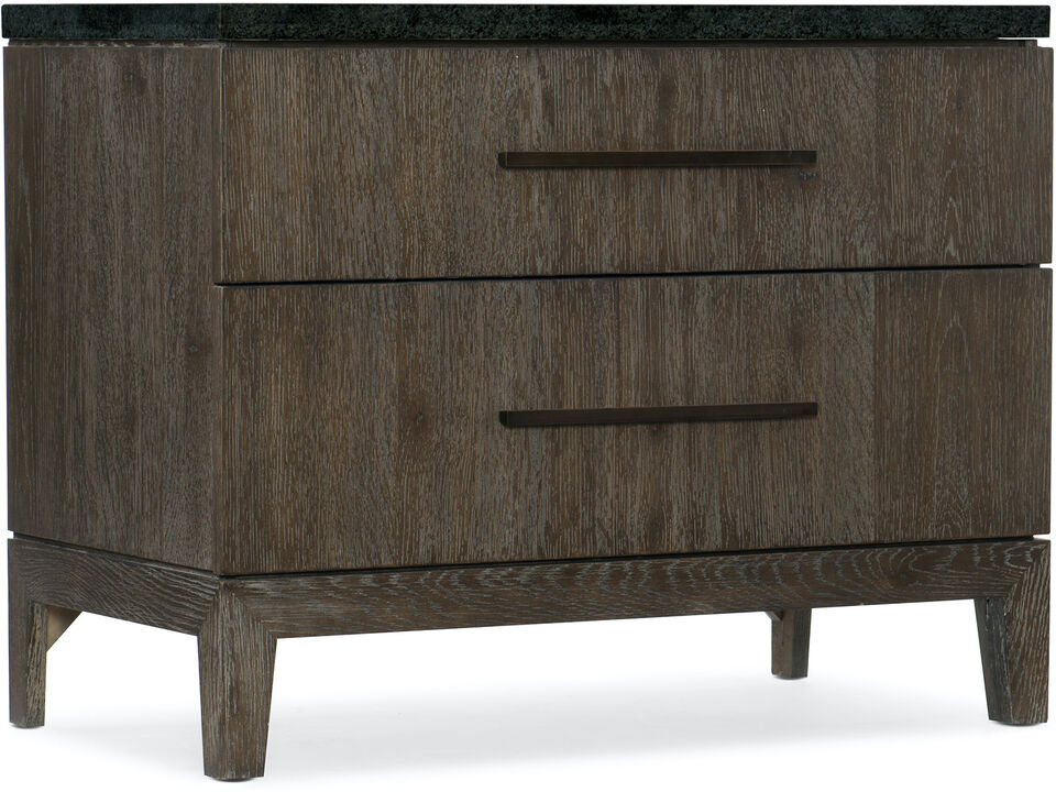 Miramar Aventura San Marcos Stone Top Nightstand In Dark Wood