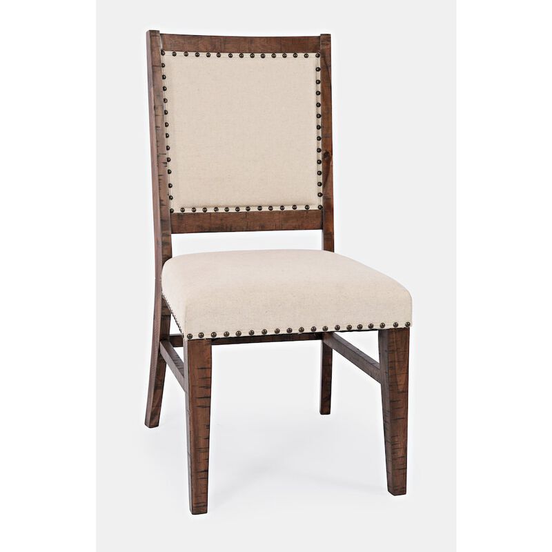 Jofran Fairview Transitional Solid Wood Upholstered Side Chair (Set of 2)