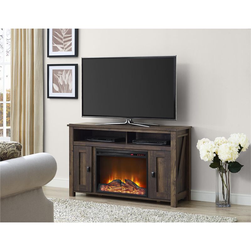 Farmington Electric Fireplace Space Heater TV Console for TVs up to 50", Rustic