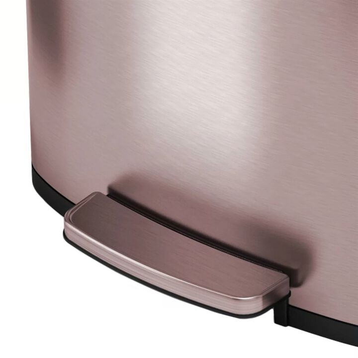 Stainless Steel 13-Gallon Step Trash Can Copper Finish with Deodorizer Filter for Kitchen & Home