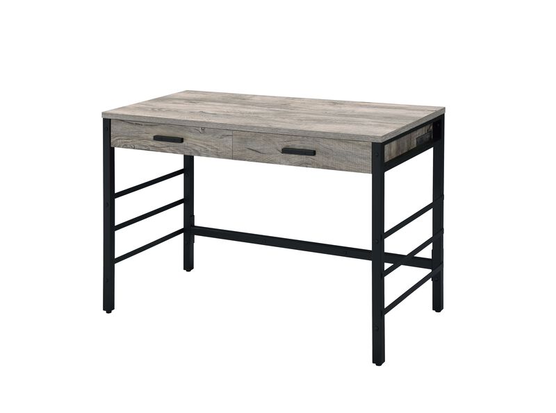 ACME Disho Writing Desk w/USB, Light Weathered Oak & Black Finish