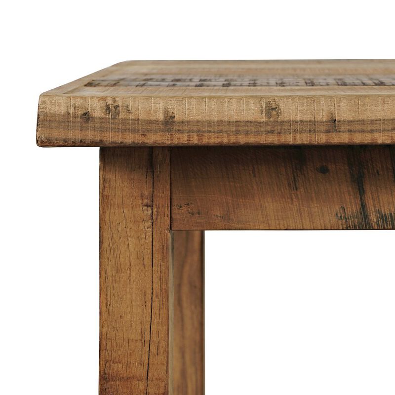 Jofran Reclamation Rustic Reclaimed Solid Wood Chairside End Table with Storage Shelf