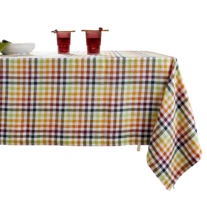 Solino Home 100% Pure Linen Tablecloth | Gingham Check for Spring and Easter