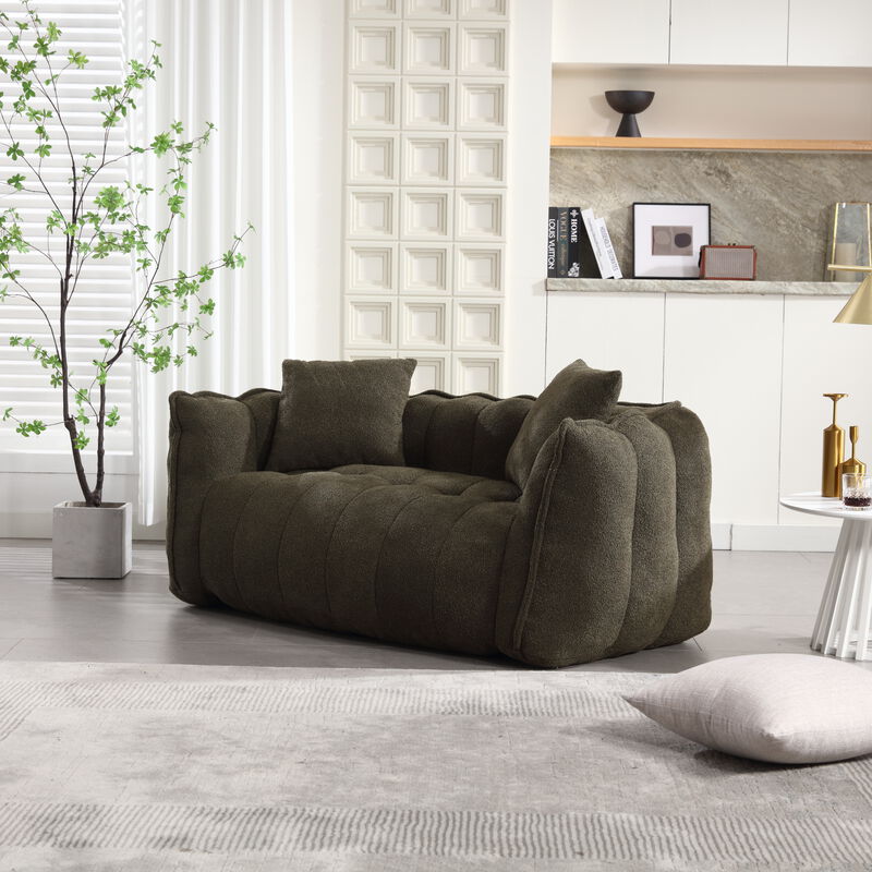 Merax Chenille Lazy Bean Bag Loveseat for Living Room