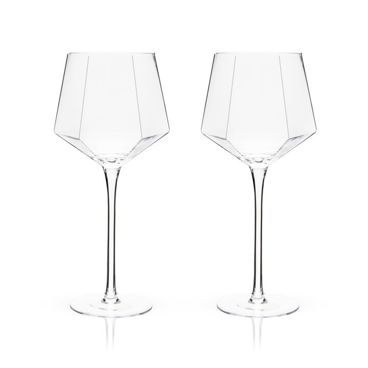 Seneca Diamond Crystal Wine Glasses Set of 2