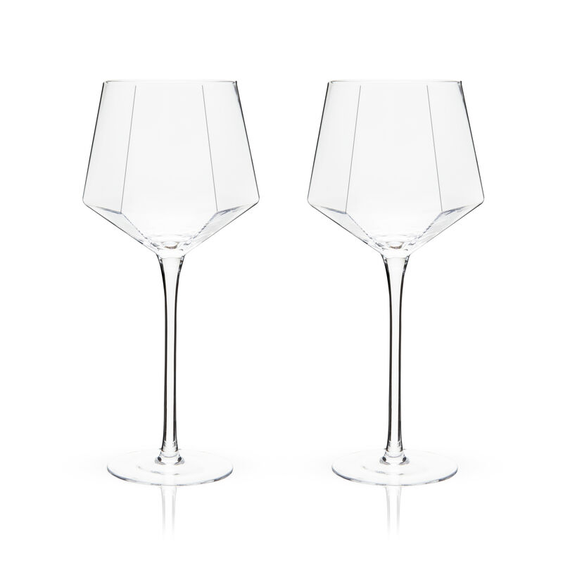 Seneca Diamond Crystal Wine Glasses Set of 2