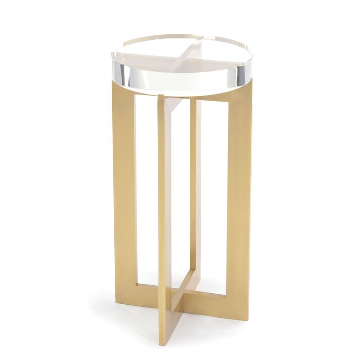 Brass And Crystal Martini Table