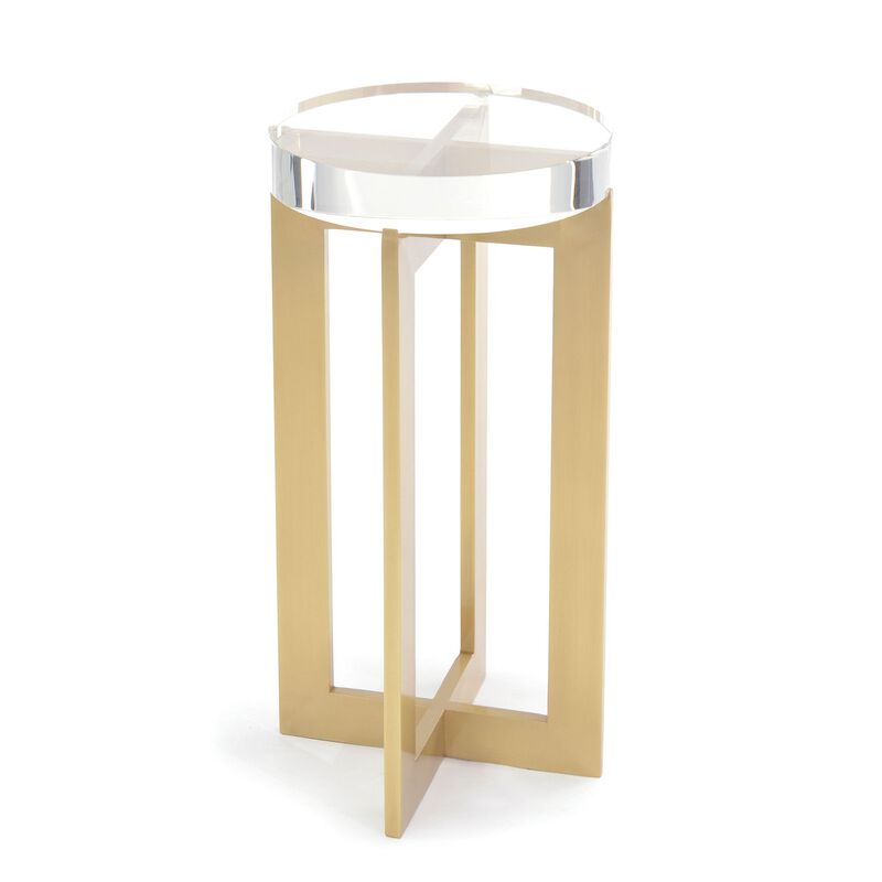Brass And Crystal Martini Table