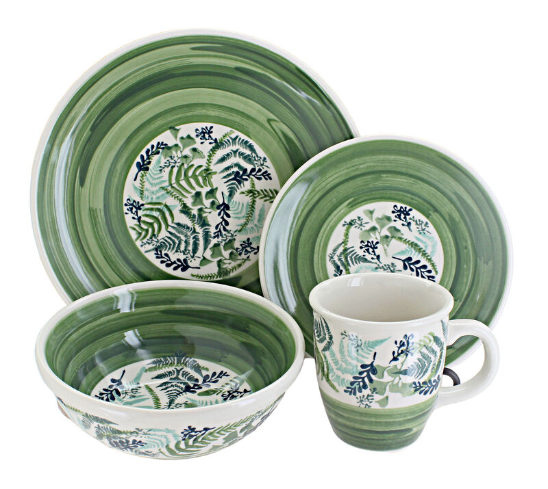 Blue Rose Polish Pottery Eloise 16 Piece Dinner Set