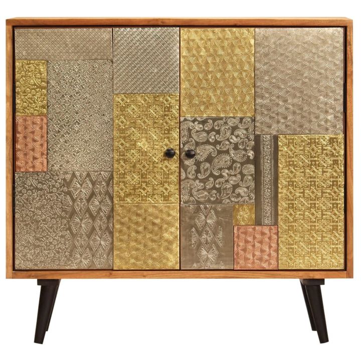 vidaXL Sideboard 31.4"x11.8"x29.5" Solid Acacia Wood