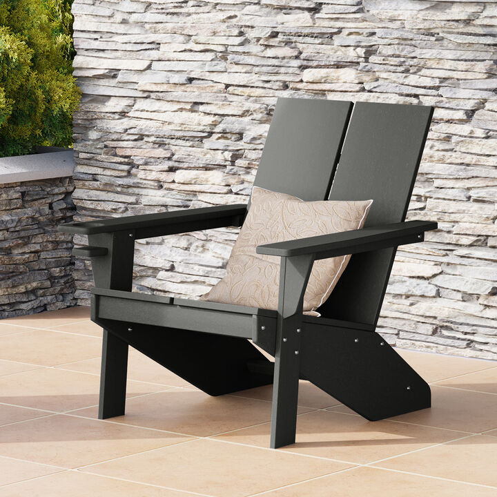 WestinTrends Outdoor HDPE Modern Adirondack Chair with Cup Holder