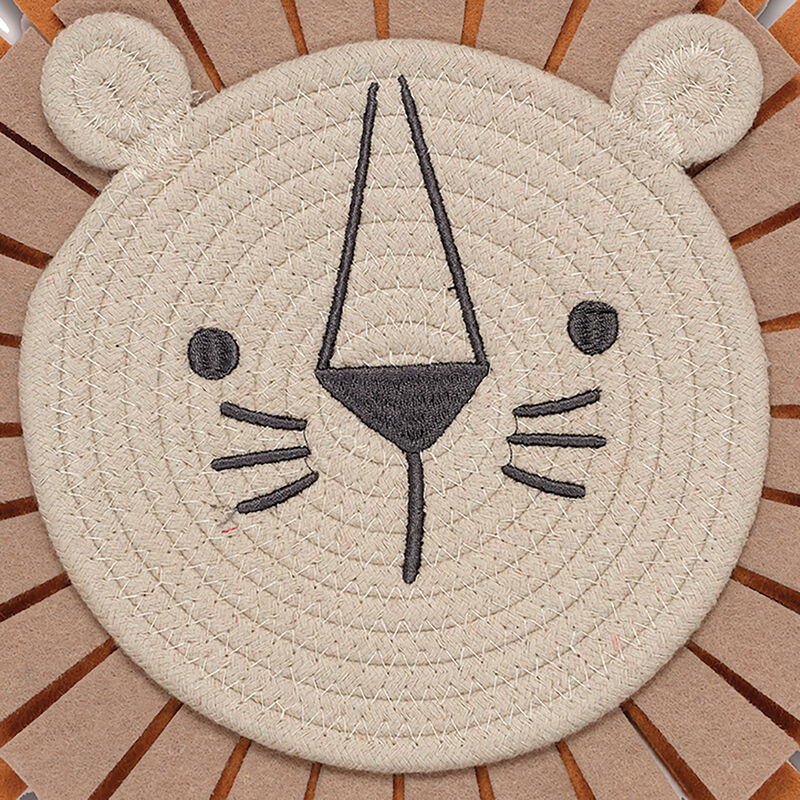 Lambs & Ivy Jungle Adventure 2-Piece Yarn/Felt Lion Wall Decor - 9 & 12.5 Inch