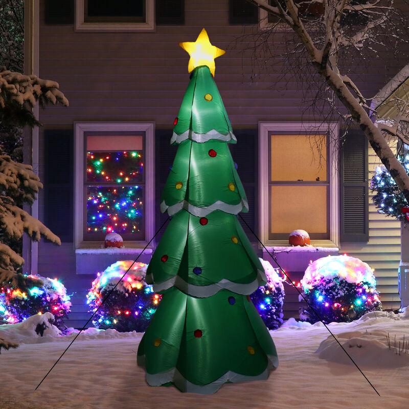 Sunnydaze Towering Green Christmas Tree Inflatable Yard Decoration - 9.5 ft