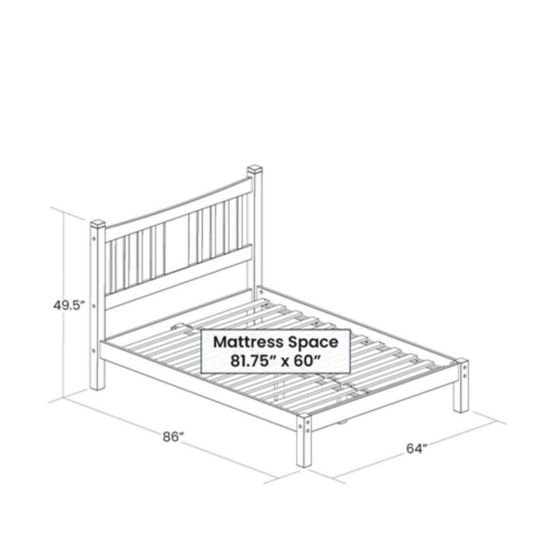 Hivvago Twin Traditional Solid Oak Wooden Platform Bed Frame with Headboard in White