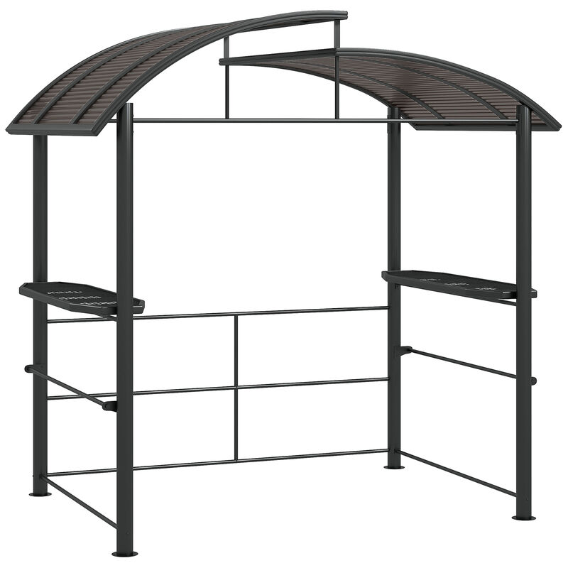 8' x 5' Outdoor Grill Gazebo BBQ Canopy with Vented PC Roof, Side Shleves